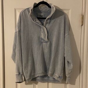 Aerie Women’s Light Blue button Up Sweater